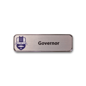 H33 robust chrome plated frame name badge by Fattorini 75 x 25mm