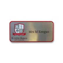 H46 robust red frame namebadge by Fattorini 75 x 35mm