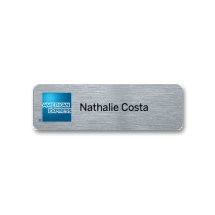 PH33 silver metal panel name badge by Fattorini 73 x 23mm
